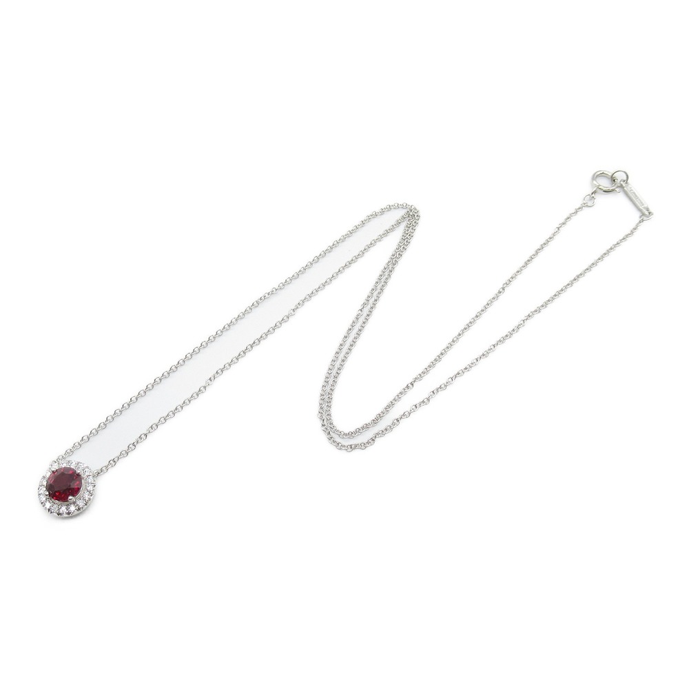 Tiffany Soleste Ruby Diamond Necklace Platinum Diamond Ruby Red